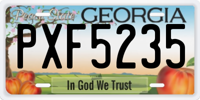 GA license plate PXF5235