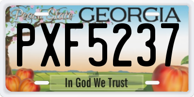 GA license plate PXF5237