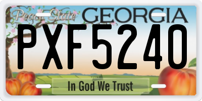 GA license plate PXF5240
