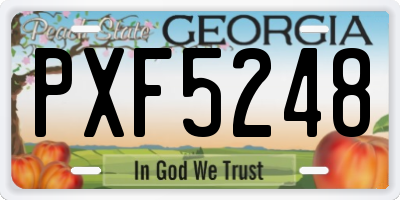 GA license plate PXF5248