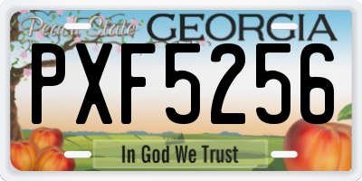 GA license plate PXF5256