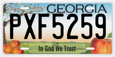 GA license plate PXF5259