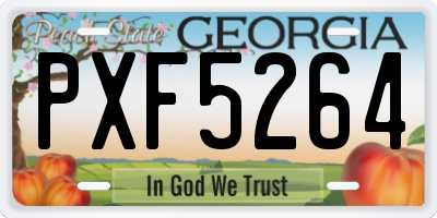 GA license plate PXF5264