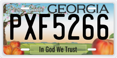 GA license plate PXF5266