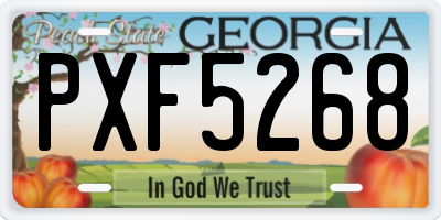 GA license plate PXF5268