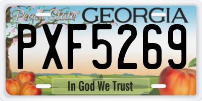 GA license plate PXF5269
