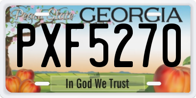 GA license plate PXF5270