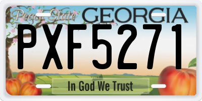 GA license plate PXF5271
