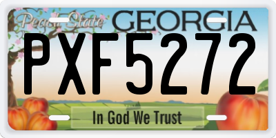 GA license plate PXF5272