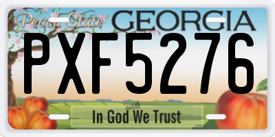 GA license plate PXF5276