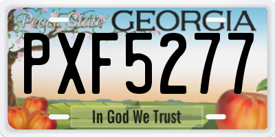 GA license plate PXF5277
