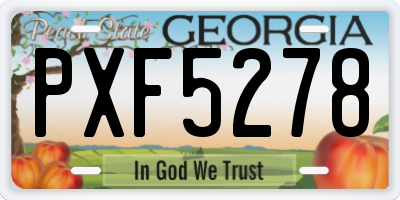 GA license plate PXF5278