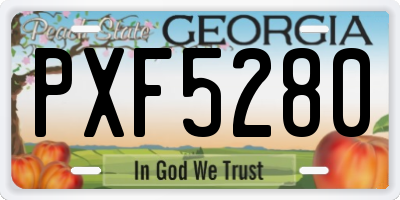 GA license plate PXF5280