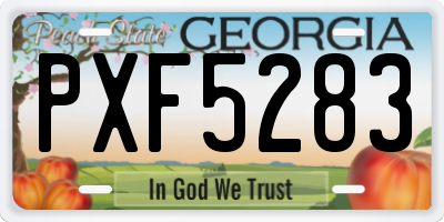 GA license plate PXF5283