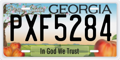 GA license plate PXF5284