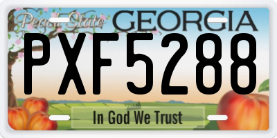 GA license plate PXF5288