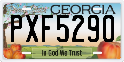 GA license plate PXF5290