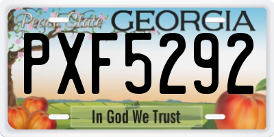GA license plate PXF5292