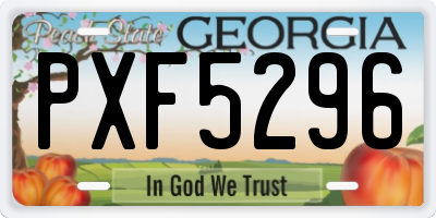 GA license plate PXF5296