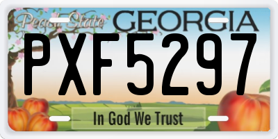 GA license plate PXF5297