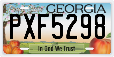 GA license plate PXF5298