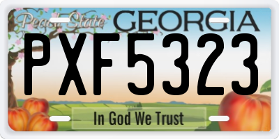 GA license plate PXF5323