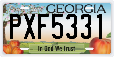 GA license plate PXF5331
