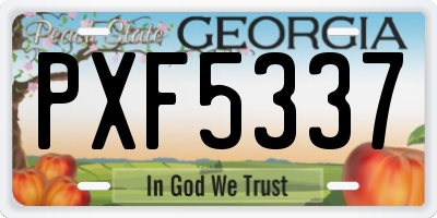 GA license plate PXF5337