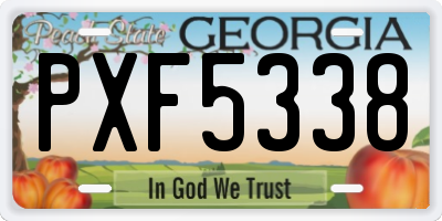 GA license plate PXF5338