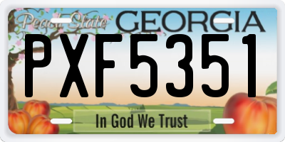 GA license plate PXF5351