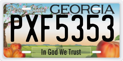 GA license plate PXF5353