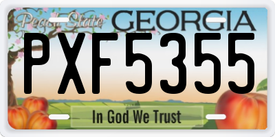 GA license plate PXF5355