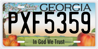 GA license plate PXF5359
