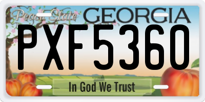 GA license plate PXF5360