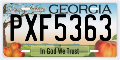 GA license plate PXF5363