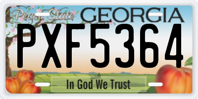 GA license plate PXF5364