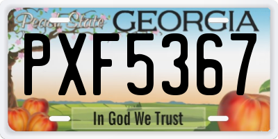 GA license plate PXF5367