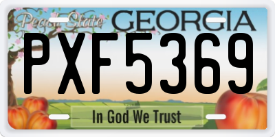 GA license plate PXF5369
