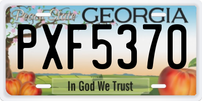 GA license plate PXF5370