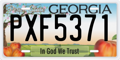 GA license plate PXF5371