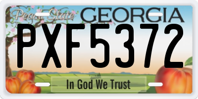 GA license plate PXF5372