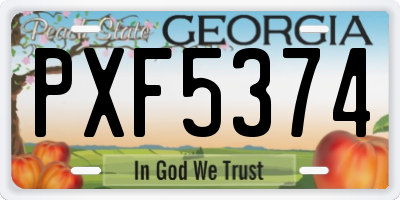 GA license plate PXF5374
