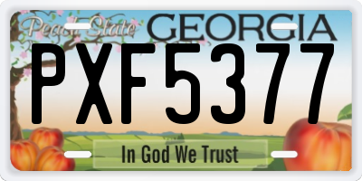 GA license plate PXF5377