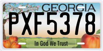 GA license plate PXF5378