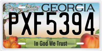 GA license plate PXF5394