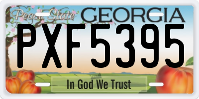 GA license plate PXF5395