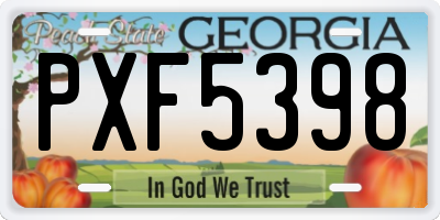 GA license plate PXF5398