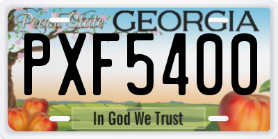 GA license plate PXF5400