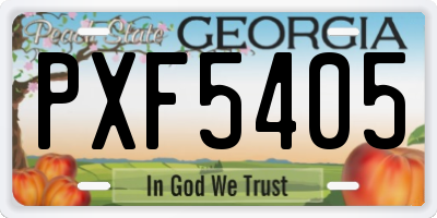 GA license plate PXF5405