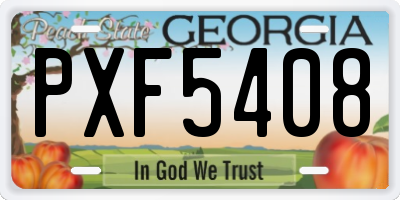 GA license plate PXF5408